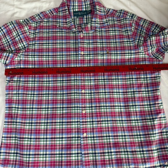 Ralph Lauren Men’s Size XXL Plaid Button Down Long Sleeve Classic Fit Pink Pony - Picture 6 of 7